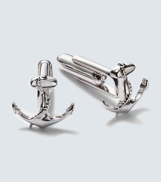 Manschettenknöpfe Anchor aus Sterlingsilber, rhodiniert | Mateo
