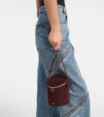 La Canette Small suede bucket bag | Alaïa