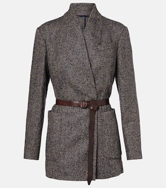 Herringbone Monili wool-blend tweed blazer  | Brunello Cucinelli