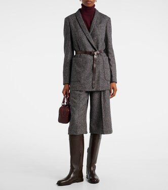 Herringbone Monili wool-blend tweed blazer  | Brunello Cucinelli