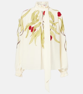 Cerere embroidered silk blouse | La DoubleJ