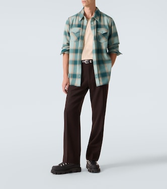 Chemise Shadow en cachemire à carreaux | God's True Cashmere