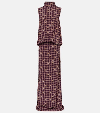 Embellished printed crêpe gown | Dries Van Noten