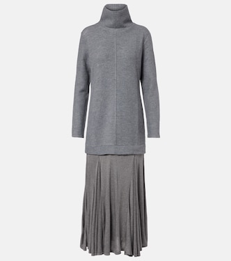 Turtleneck wool-blend maxi dress | Xu Zhi