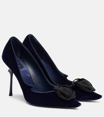 Epine Rose 100 floral velvet pumps | Roger Vivier