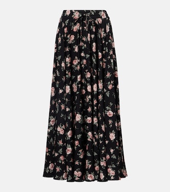 Floral silk-blend charmeuse maxi skirt | Dolce&Gabbana