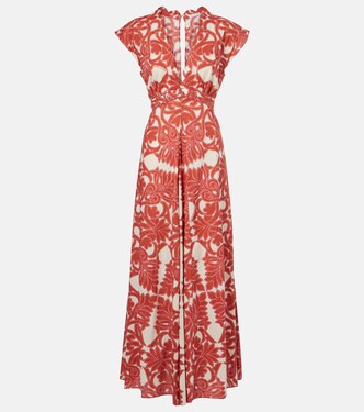 Vestido largo Noreen de algodón estampado | Poupette St Barth