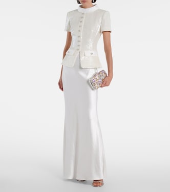 فستان طويل مزين بالترتر | Self-Portrait