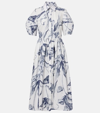 Floral cotton poplin shirt dress | Erdem