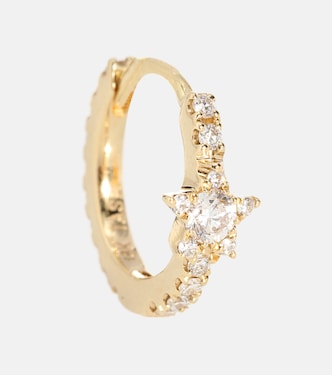 Boucle d'oreille unique en or jaune 18 ct et diamants Diamond Star Eternity | Maria Tash