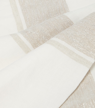 Striped linen-blend blanket | Brunello Cucinelli