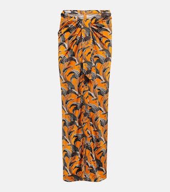 Falda midi estampada con nudo | Rabanne