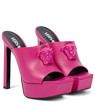 La Medusa leather platform mules | Versace