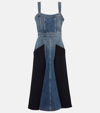Vestido midi en denim con paneles | Chloé