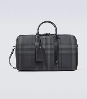 Borsa da viaggio Burberry Check con pelle | Burberry