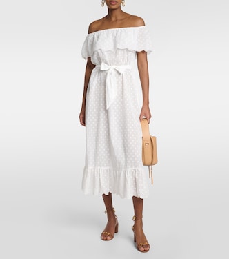 Off-Shoulder-Midikleid aus Baumwolle | Marysia