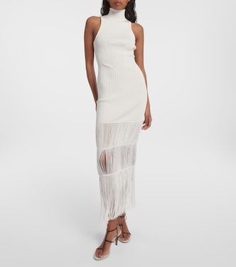 Vestido largo Zare acanalado con flecos | Khaite