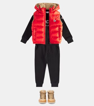 Logo fleece sweatshirt and sweatpants set | Moncler Enfant