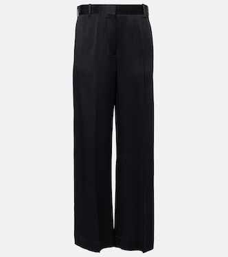 Weite High-Rise-Hose aus Satin | Toteme