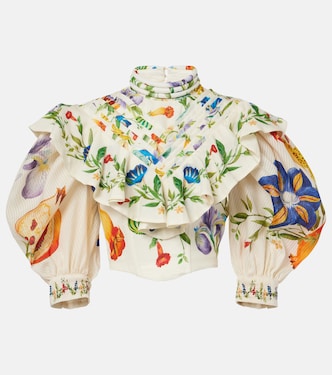 Bedruckte Bluse Flores aus Ramie | Alémais