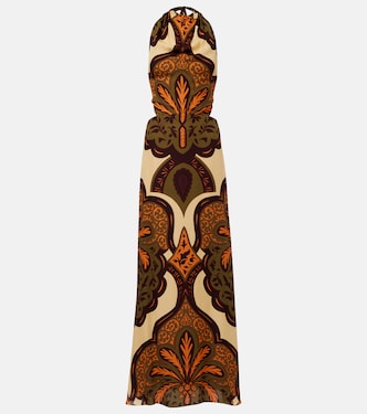 Halterneck printed silk maxi dress | Johanna Ortiz