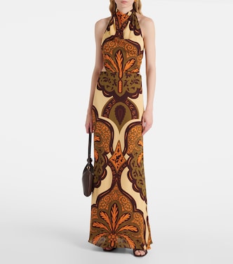 Halterneck printed silk maxi dress | Johanna Ortiz