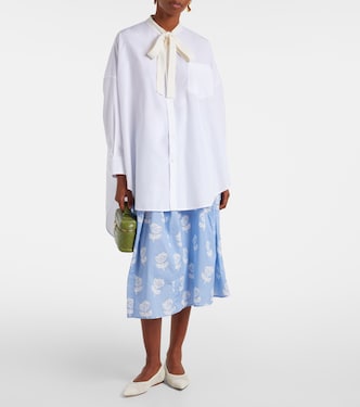 Tie-neck cotton shirt dress | Marni