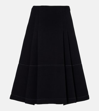 Tiered cotton-blend midi skirt | Marni