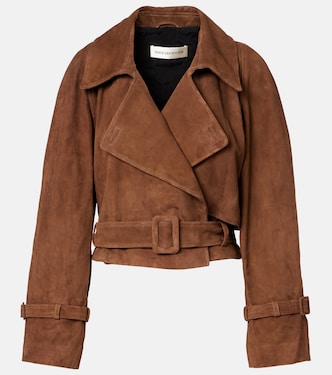Hatti belted cropped suede jacket | Nour Hammour