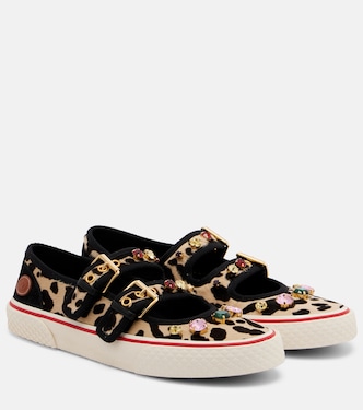 Dollyboard embellished calf hair sneakers | Valentino Garavani