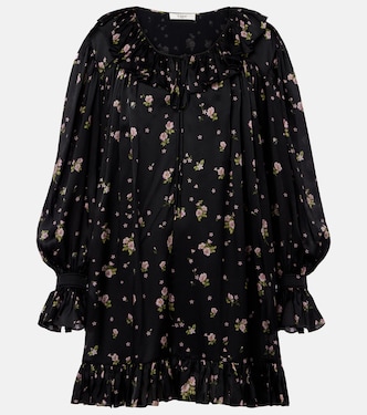 Gathered silk charmeuse minidress | Chloé