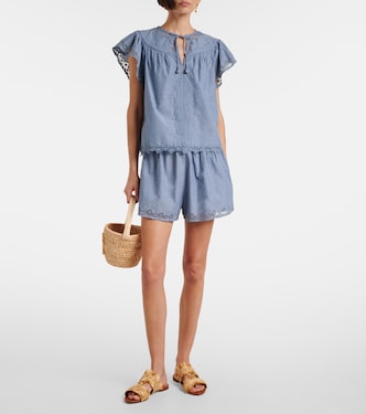 Effie lace-trimmed cotton top | Ulla Johnson