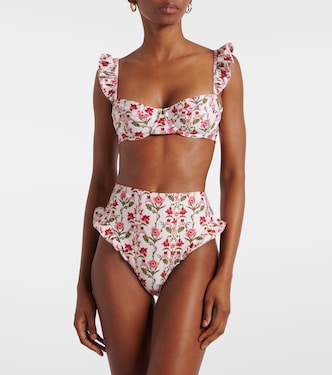 Kiwi floral bikini top | Agua by Agua Bendita