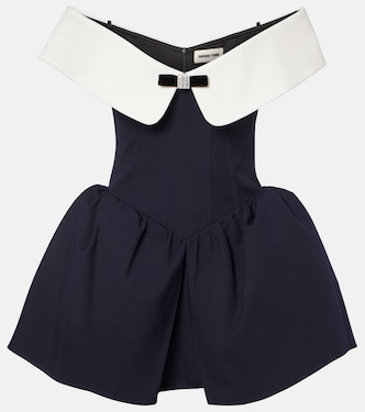 Off-shoulder wool and silk minidress  | Shushu/Tong