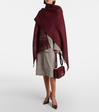 GG embellished wool shawl | Gucci