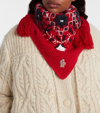 Embroidered wool scarf | Moncler