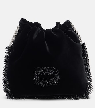 Bolso saco Pilgrim Mini de terciopelo | Roger Vivier