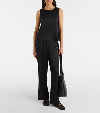 Loreto silk charmeuse wide-leg pants | Asceno