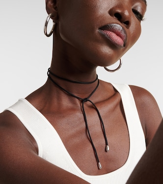 Elegant Shoelace sterling silver and silk choker | Sophie Buhai