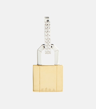 Boucle d’oreille unique Lock Small en or 18 ct et diamants | Eéra