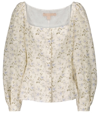Floral linen-blend blouse | Brock Collection