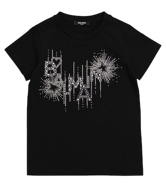 Logo embellished cotton T-shirt | Balmain Kids