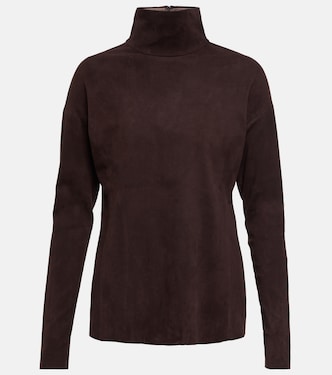 Malcolm turtleneck suede top | Stouls