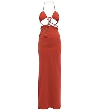 Maxikleid mit Cut-outs aus Jersey | Christopher Esber