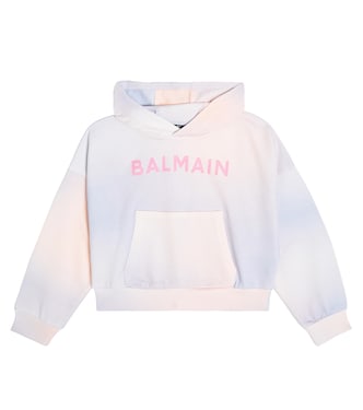 Logo cotton jersey hoodie | Balmain Kids