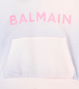 Felpa con cappuccio in jersey di cotone | Balmain Kids
