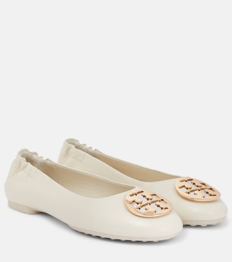 Claire Double T leather ballet flats | Tory Burch