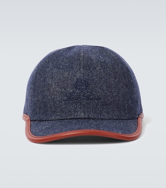 Cappello da baseball My in denim con pelle | Loro Piana