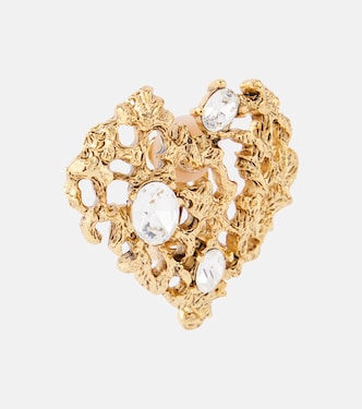 Boucles d'oreilles clip Coral Heart à ornements | Oscar de la Renta