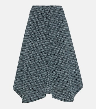 Falda midi asimétrica de tweed  | Bottega Veneta